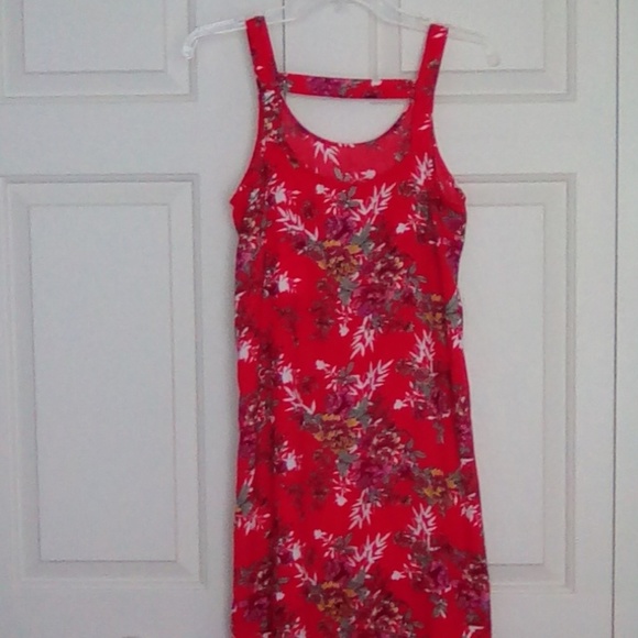 💙Pink Rose Vintage Red Dress - Picture 4 of 8